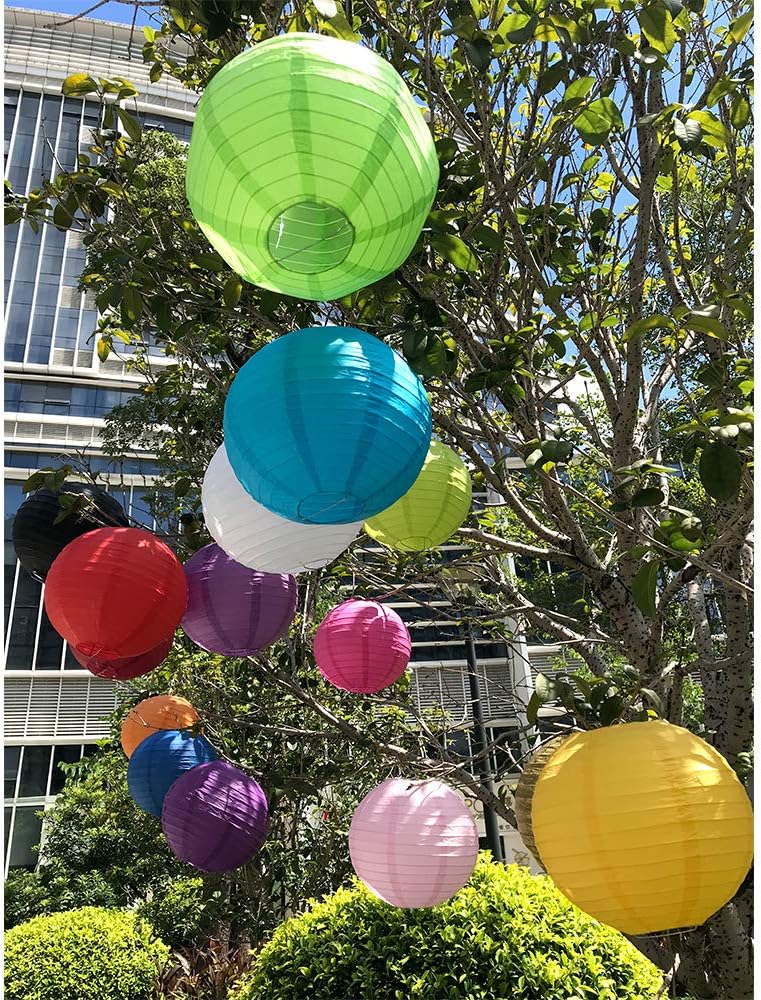 BEISHIDA 10Pcs White Paper Lanterns Decorative Chinese/Japanese Hanging Round Paper Lanterns Lamp for Birthday, Wedding, Christmas, Bridal, Home Decor, Party Decoration(Size of 4”, 6”, 8”, 10”) - Image 6