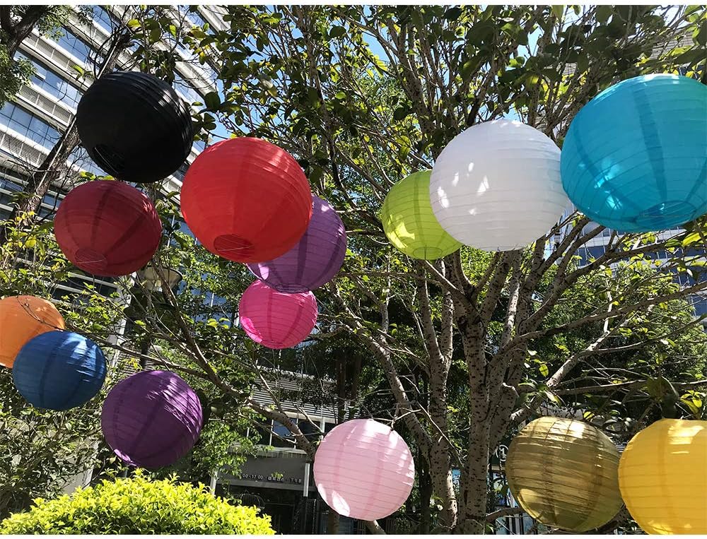 BEISHIDA 10Pcs White Paper Lanterns Decorative Chinese/Japanese Hanging Round Paper Lanterns Lamp for Birthday, Wedding, Christmas, Bridal, Home Decor, Party Decoration(Size of 4”, 6”, 8”, 10”) - Image 7