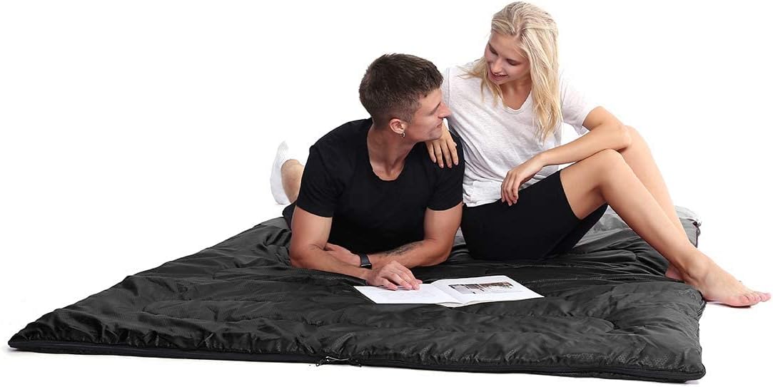 oaskys Double Sleeping Bag for Adults with 2 Pillows - Queen Size XL Waterproof Sleeping Bag for All Season Camping Hiking Backpacking 2 Person Sleeping Bags for Cold Weather & Warm - Image 5